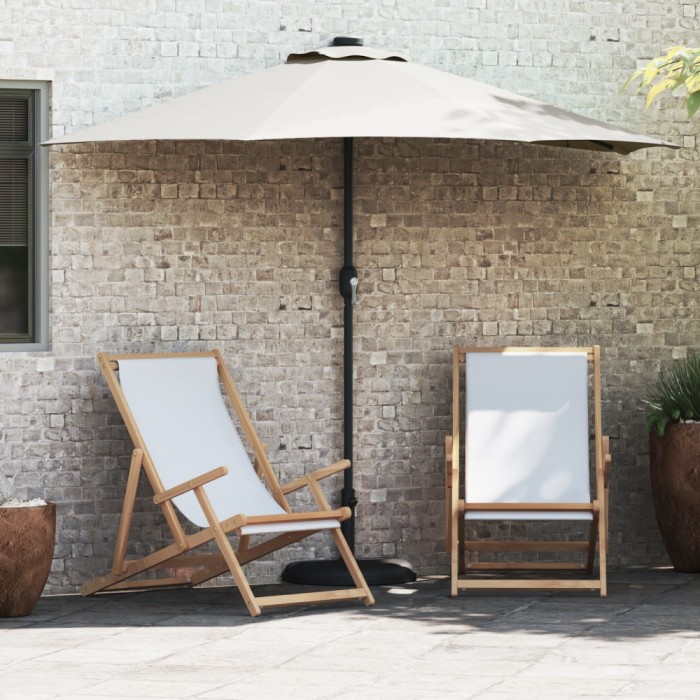 vidaXL Umbrelă de grădină pe jumătate Nisipiu 294 x 150 x 224 cm