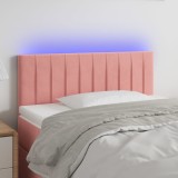 VidaXL Tăblie de pat cu LED, roz, 90x5x78/88 cm, catifea