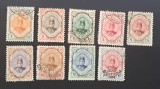 Persia (Iran) &ndash; Lot 9 timbre clasice &bdquo;Postes Persanes&rdquo;, Ahmad Shah Qajar, valori diferite, cca. 1911&ndash;1925