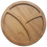 Tava rotunda pentru servire, din bambus, HB-2050, bej, 25.4 x 1.9 cm