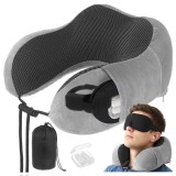 Perna de calatorie 3D Xtrobb cu spuma memory, set 4 &icirc;n 1