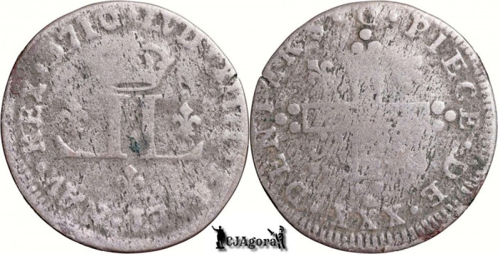 1710 D, 30 Deniers - Ludovic al XIV-lea - Lyon - Regatul Franței