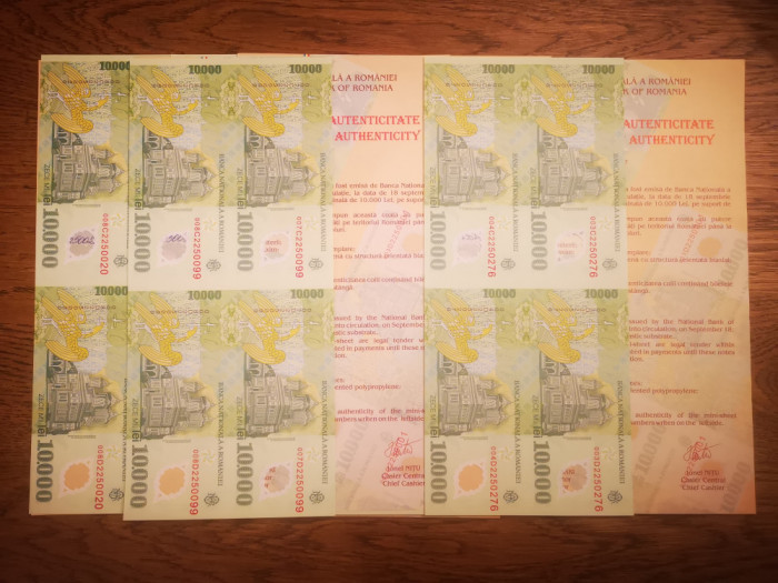 Bancnota 10000 lei, polimer, semnatura Ghizari - UNC