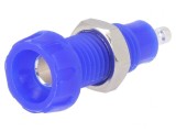 Soclu Banană 4mm Albastru 10A 50VDC, DELTRON