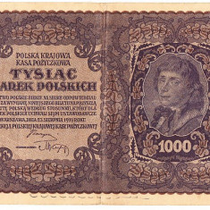 M1 - Bancnota foarte veche - Polonia - 1000 mark - 1919