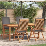 vidaXL Scaun pentru Grădină cu pernă 4 pcs Maro 57 x 71.5 x 104cm