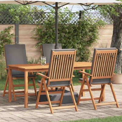 vidaXL Scaun pentru Grădină cu pernă 4 pcs Maro 57 x 71.5 x 104cm 3375766 foto