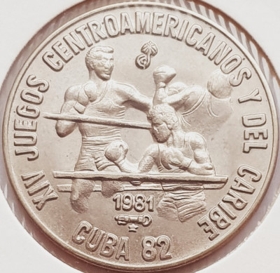 2213 Cuba 1 peso 1981 Caribbean Games &amp;ndash; Boxing (tiraj 5.000) km 62 foto