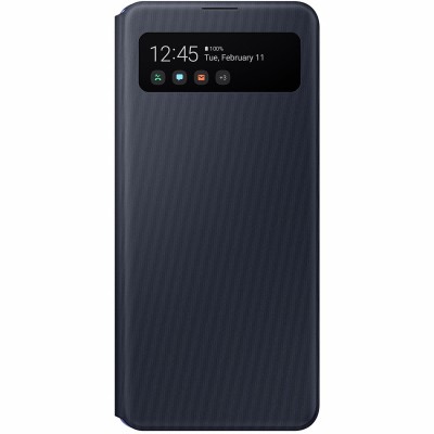 Husa Samsung Galaxy A41, S View Wallet, Neagra EF-EA415PBEGEU foto