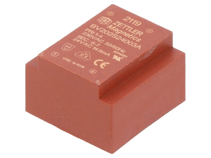 Transformator &icirc;ncapsulat 230VAC 24V PCB