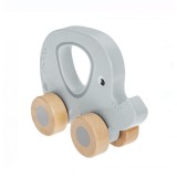 Jucarie din lemn, Elefant pe roti 10.5&times;12.8&times;4.5cm, 6luni +, Oem
