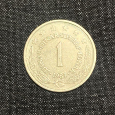 Moneda 1 dinar 1981 Iugoslavia