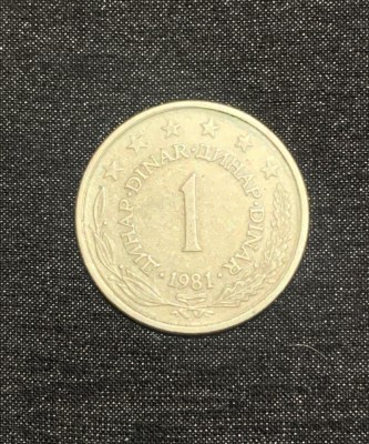 Moneda 1 dinar 1981 Iugoslavia foto