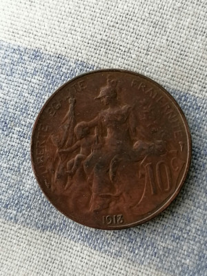 10 CENTIMES 1913 * franta foto