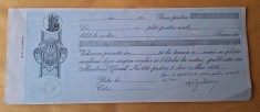 Cambie - bancnota veche perioada regala Banca Nationala a Romaniei - Fila Cec anii 1930 ( bun si aprobabt pentru suma de 5000 Lei )