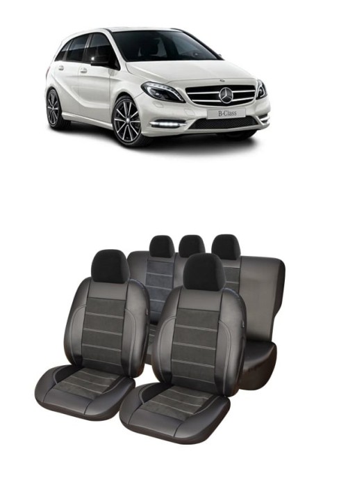 Set huse scaune piele alcantara Mercedes-Benz Clasa B (W246) 2011-2017