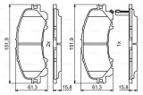 Placute Frana Bosch 0986494821, Frana Disc Infiniti Nissan Renault Koleos II, X-Trail III, X-Trail Van