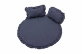 Cumpara ieftin Set covoras impermeabil cu volan + 2 perne SomnArt, din in, Albastru