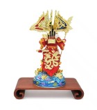 Cumpara ieftin Statueta Kwan Kung cu 5 Steaguri, Remediu Feng Shui Bunastare si Protectie, Zeul Razboinic si al Bogatiei