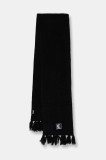 Just Cavalli eșarfă cu l&acirc;nă culoarea negru, melanj, 79RA2H08 ZG411
