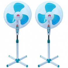 2 x Ventilator cu picior, Alb-Turcoaz foto