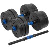 Haltere Reglabile 20KG cu Conector Rebel Active, Discuri Ciment Acoperite Plastic, Bare Plastic, EuroGoods Quality