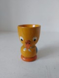 ** Suport ou fiert, vintage, de lemn, rata, pictat manual, 7.5cm inaltime