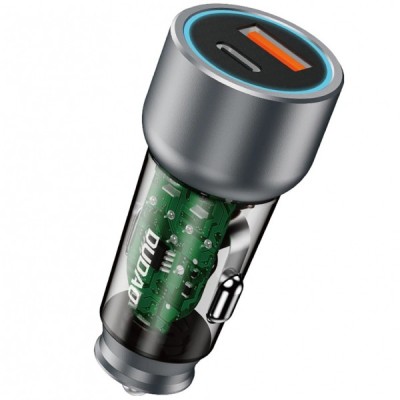 Incarcator Auto Dudao R4T, 30W, 3A, 1 x USB-A - 1 x USB-C, Gri foto