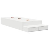 Cumpara ieftin Cadru de pat cu depozitare cu sertar Alb 80 cm Lemn prelucrat