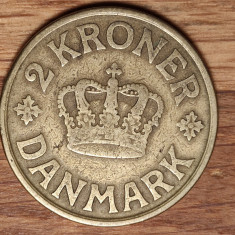 Danemarca - moneda de colectie istorica - 2 kroner 1925 - senzationala - ⌀31 mm