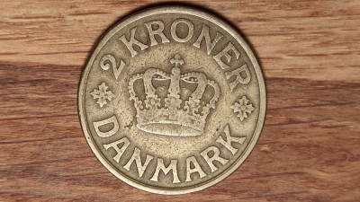 Danemarca - moneda de colectie istorica - 2 kroner 1925 - senzationala - ⌀31 mm foto