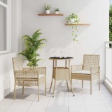 Cumpara ieftin Set de masă pentru grădină 3 pcs Bej Rattan poli