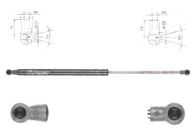 Amortizor capota fata, echilibror motor Hyundai Santa Fe (DM), 05.2012-, Stanga=Dreapta, Lungime, Cursa, Forta: 294mm, 88mm, 400N; 81161-2W000, Polca foto