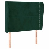 Cumpara ieftin Tablie pat cu aripioare verde inchis 93x23x118/128 cm catifea