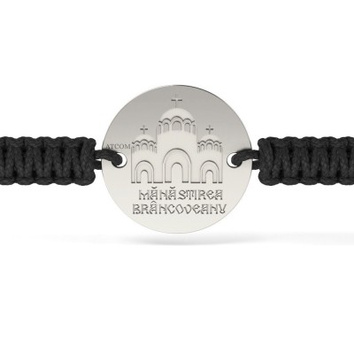 Bratara din argint cu snur model Ortodox 10 foto