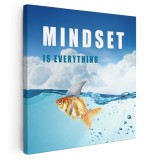 Tablou mesaj motivational pentru succes, albastru, galben 1162 Tablou canvas pe panza CU RAMA 80x80 cm