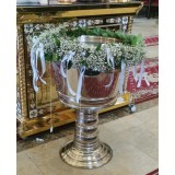 Inchiriere aranjament cristelnita gypsophila , alb-verde pentru Botez baiat sau fata , Eleganta Personalizata
