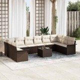 Cumpara ieftin Set de canapele pentru grădină cu pernă 11 pcs Gri Rattan poli
