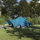 vidaXL Cort Teepee cu acoperiș Albastru și Gri 600 x 600 x 347 cm 42004009