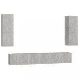 Cumpara ieftin Set dulap TV, 5 piese, gri beton, lemn prelucrat