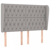 Cumpara ieftin Tablie de pat cu aripioare gri deschis 163x23x118/128 cm textil