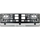 Set 2 bucati, suport numar inmatriculare argintiu Toyota