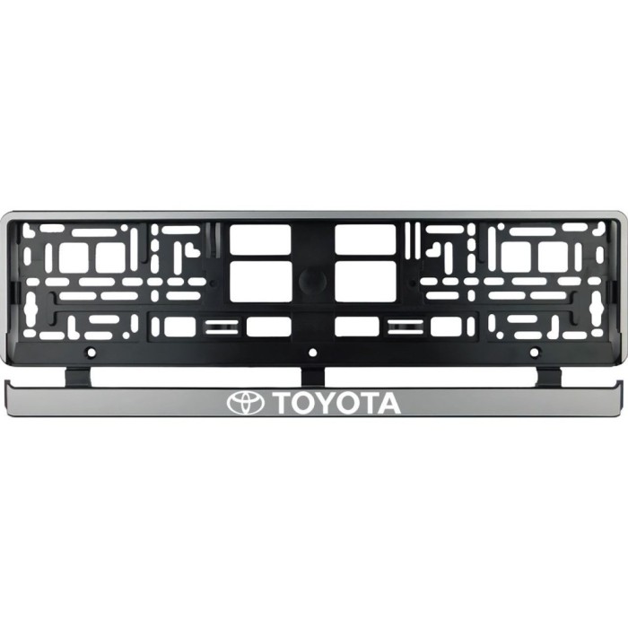 Set 2 bucati, suport numar inmatriculare argintiu Toyota
