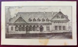 Atelierele Manastirii Varatec - Fatada spre Biserica (Proiect) RARA - dimensiuni mult mai mari decat normal 180x105 mm, printata, necirculata