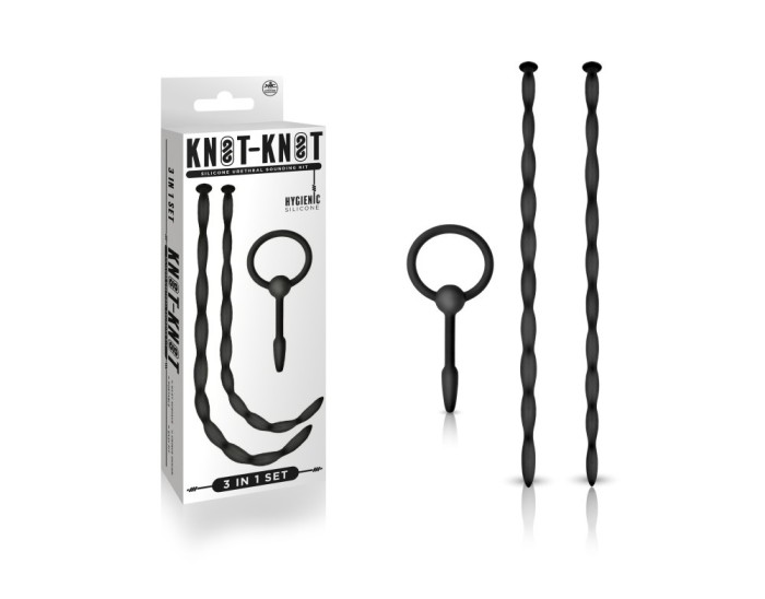 Set Dilatatoare Uretrale Knot-Knot Silicone Urethral Sounding Kit II, Negru