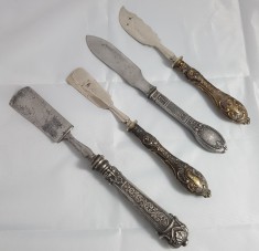 Tacamuri /Cutite vechi din argint pentru diferite intrebuintari - peste /prajituri etc