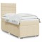 vidaXL Pat box spring cu saltea, crem, 90x200 cm, textil 3291556