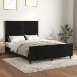 VidaXL Cadru de pat fără saltea, negru, 140x190 cm, catifea