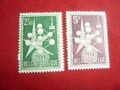 Serie Belgia 1958 -Targ Tehnic Brussel (II) ,2 valori foto