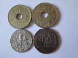 Lot 4 monede:Spania,U.S.A. vedeți imaginile, America de Nord, Cupru-Nichel, Circulata